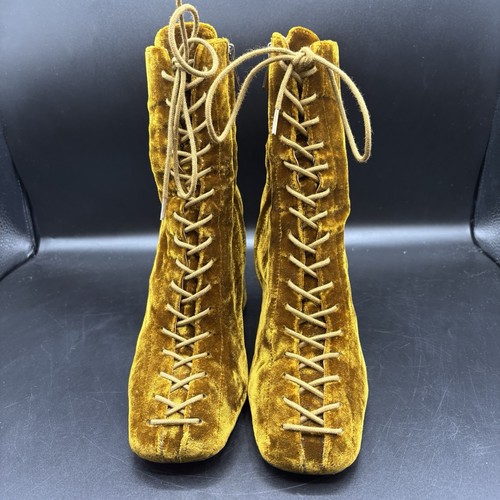 Womens Sam Edelman Lace Up Boots Shoes Carney Rust velvet Size 7.5 Vintage Style - Picture 2 of 14
