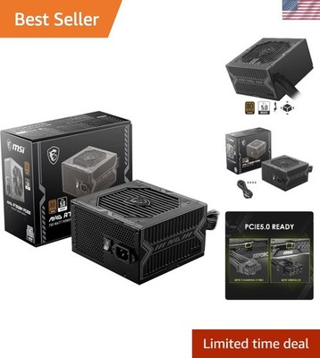 MAG A750BN PCIE5, Non-Modular Compact Gaming 750W Power Supply, 80+ Bronze, L...