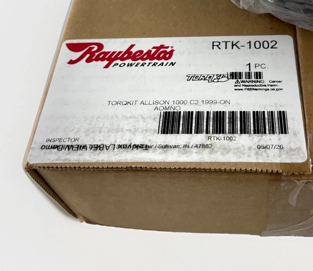 Raybestos RTK-1002 TorqKit Allison 1000 C2 GPZ Transmission Clutch Kit photo 4