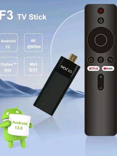 Stick TV 4K Android 13 | MX10-F3 Allwinner Quad-Core WiFi Dual Band 2.4G - Foto 2 di 4