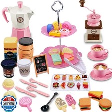GIFTRRTOY Pretend Tea Party Set for Little Girls, 48 PCS Coffee Maker Set and