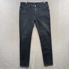 A.P.C. Jeans Mens 34x35 Black Faded Wash Denim Petit Standard Slim Straight