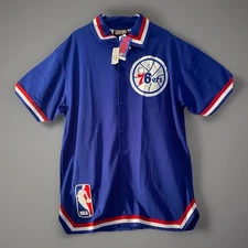 NWT MITCHELL & NESS Philadelphia 76ers Sixers Shooting Jersey Size 52 Blue