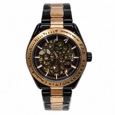 Invicta Objet D Art Mens 43mm Automatic Skeleton Black Rose Gold Watch New 69598