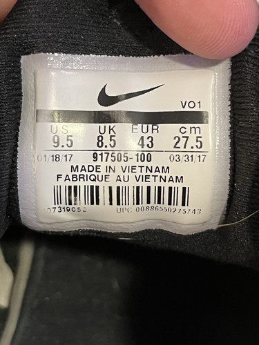 Nike Zoom Assersion Zapatos Hombres Talla 9.5 Blanco Zapatillas bajas 917505-100 - Imagen 10 de 10