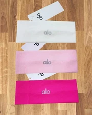 Alo Yoga Headbands 3-Pack White Pink Pastel Hot Pink – Soft Stretchy NWT