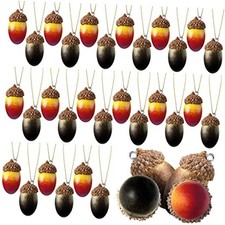 30 Pcs Thanksgiving Artificial Acorns Ornament Mini Fake Natural Acorn Tree
