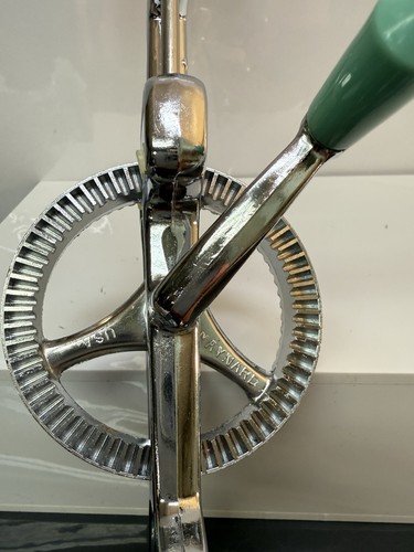 Vintage Maynard Handmixer Kurbel Eierschläger Türkis Griffe - Bild 8 von 12