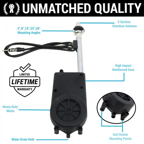 AM FM Car Radio 12v Chrome Power Antenna Replacement 1965-1969 Buick Skylark GS - Picture 6 of 15