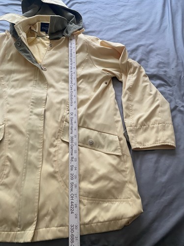 Women’s Mackintosh of New England Raincoat Size Medium Yellow Lined EUC - Picture 5 of 6