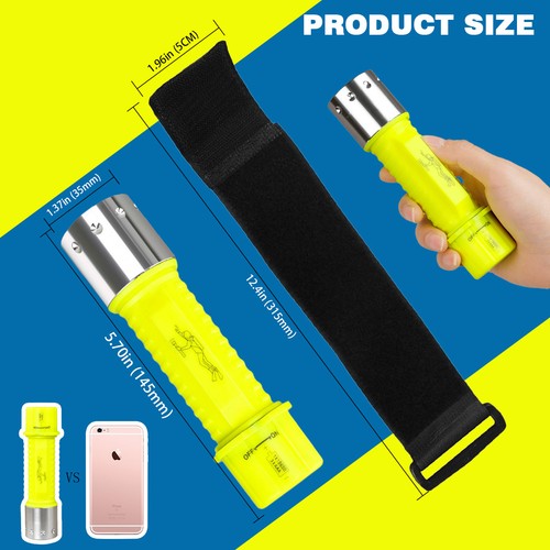 1/2Pcs Underwater Flashlight Diving Light LED Waterproof Dive Scuba Lamp Torch - Picture 3 of 18