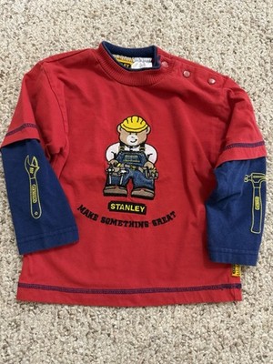 Vintage Stanley Tools Bear Wrench Long Sleeve Y2K Shirt Kids 24M Toddler
