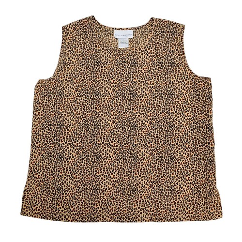 Susan Graver Style Tank Top Womens L Leopard Animal Print Sleeveless Blouse - Picture 7 of 7