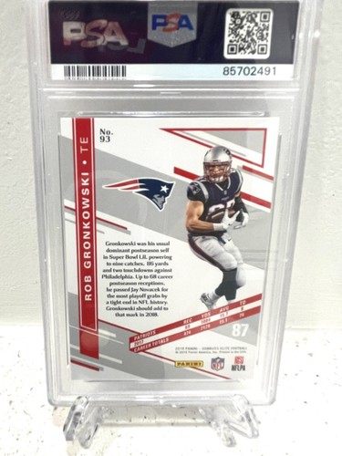 2018 ROB GRONKOWSKI Donruss Elite #93 Blue /10 New England Patriots - Bild 2 von 2