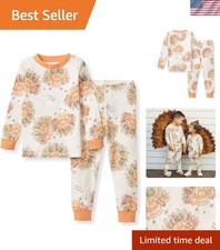 Girls' Pajamas, 2-Piece Long Sleeve Tee and Pants Organic Cotton PJ Set