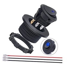 12V Round Rocker Switch with Shell LED Light SPST ON Off 3 Regular style Blue