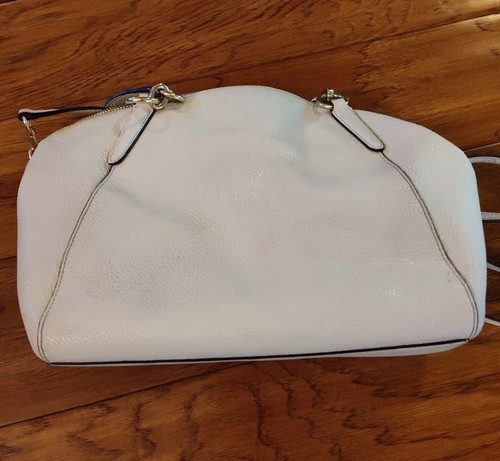 Bolso Cartera COACH Pequeño Kelsey Cuero Marfil F28993 Doble Asa y Correa Larga - Imagen 4 de 17