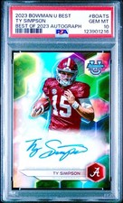 2023 Bowman University Best Ty Simpson Refractor Auto PSA 10 #BOA-TS 🚨 POP 1 🚨