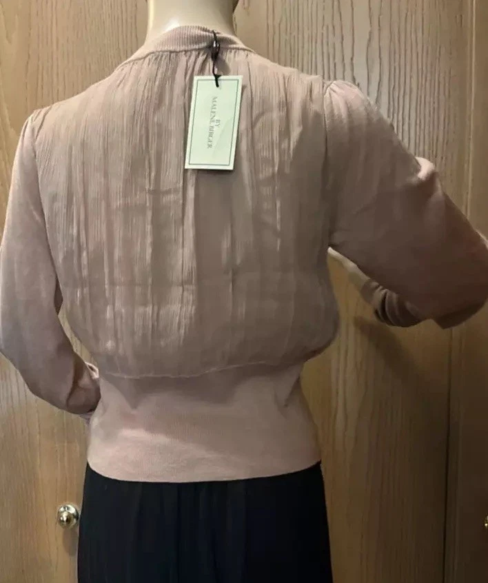 Cárdigan Malene Birger Seda/Algodón Rosa Polvoriento/Mauve Nuevo Talla M Foto 4 de 4