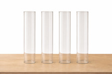 Glass Candle Chimney Hurricane Clear Glass Open Box Set of 4 3.25 D 15-19 Tall