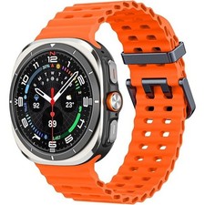 Soft Silicone Strap Compatible with Samsung Galaxy Watch Ultra 47mm Band Orange