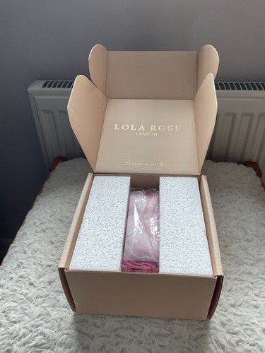 LOLA ROSE Glass Treasure Jewellery Box Pink Marble Agate Print 11cm Square BNIB - Picture 9 of 15