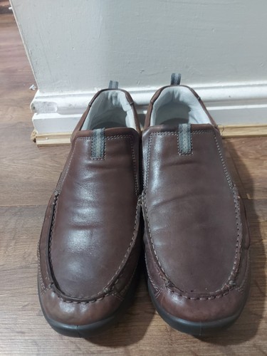 Mens HOTTER COMFORT CONCEPT BOOST Size 10 / 45 STD Brown Leather Slip On Shoes - Imagen 2 de 6