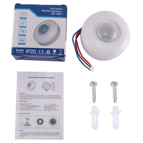 New 360° Infrared PIR Motion Induction Sensor LED Ceiling Light Switch AC85-265V - Picture 9 of 13