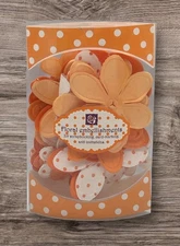 Prima Marketing Orange Floral Flower Embellishments Scrapbooking Crafts NEW