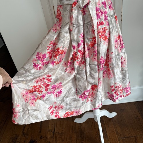 JESSICA HOWARD PINK FLORAL MIDI DRESS EASTER WEDDING Sz 4 Floral Belted V-neck - Bild 6 von 10
