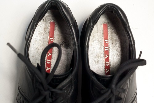 Prada 4117 Damen Vintage Schwarz Leder Sneaker Größe EU 37,5 / US 7,5 - Bild 10 von 11