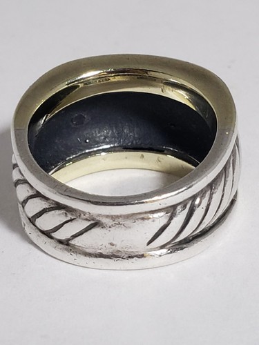 David Yurman Zigarrenbandring in 14 Karat Gelbgold und Silber Größe 6 - Bild 4 von 11