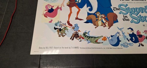 Póster original de la película 1963 Disney La espada en la piedra 22" x 28" - Imagen 8 de 17