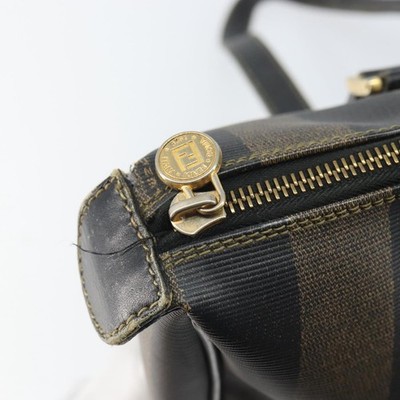 その他 BAK FENDI Pecan Canvas Tote Bag Brown Black Auth 168489 | eBay