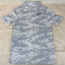 Boys Nike Dri Fit white and grey camo polo shirt-S