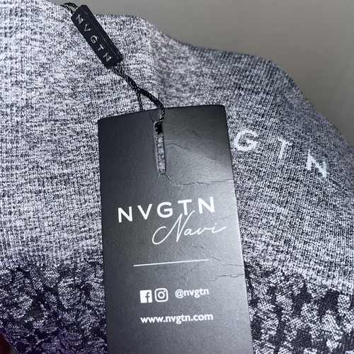 NVGTN Leggings Size L Gray Snakeskin Seamless Logo Stretch Sports Yoga Atheisure - Picture 3 of 9