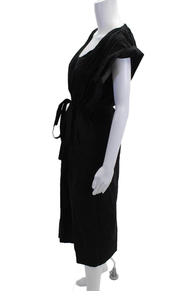 Rachel Comey Womens Black Kaftan Dress Square Neck Knee Length Size XS - Image 2 of 4