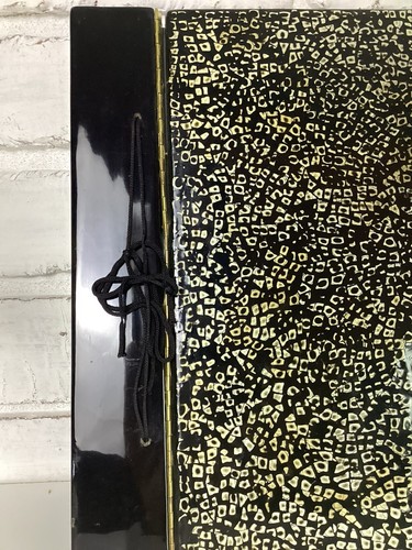 Vintage MCM Black White Speckled Bakelite Photo Album Hard Cover 15.75" x 11.75" - Picture 4 of 21
