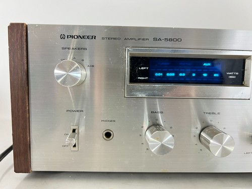 Amplificador Pioneer Vintage Modelo SA-5800 Cara Plateada Madera | Para Piezas - Imagen 3 de 15