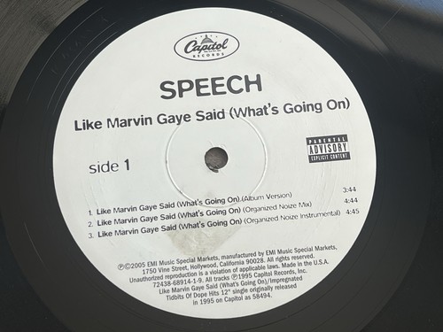 Speech Like Marvin Gaye Said (What’s Going On) 12" Vinyl Single Capitol EX/VG+ - Picture 5 of 8