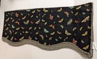 Williamsburg Black  Butterfly Gingham Pole Top Valance  78 x 16