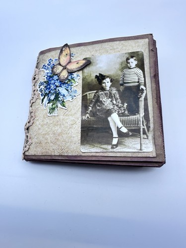 Junk Journal Butterfly Old Time Classic Pics Themed Medium Is Brown Paper Bags - Picture 2 of 14