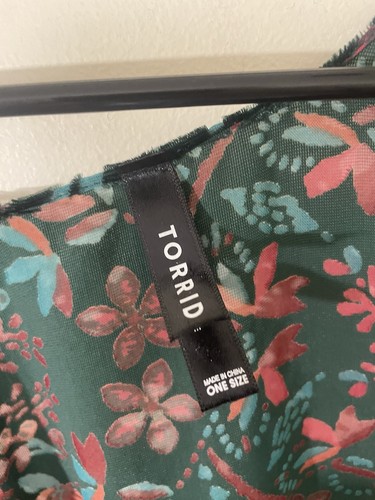 Torrid Velvet Floral Burnout Kimono Green Witchy Boho Moody Plus One Size - Picture 7 of 7