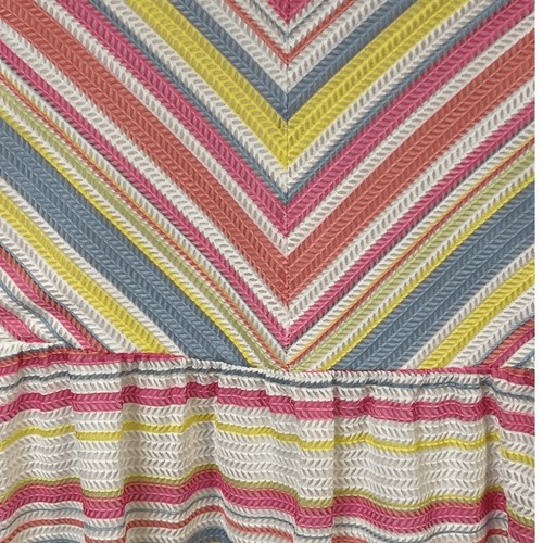 Jessica Simpson Dress Girls M Multicolor Amalia Cap Sleeve Stripe Keyhole Back - Picture 2 of 8