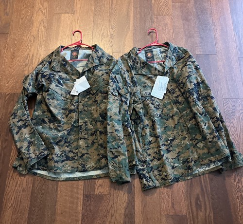 NEU X-Large kurz XL USMC Woodland Marpat Utilities MCCUU Cammie Bluse Shirt x2