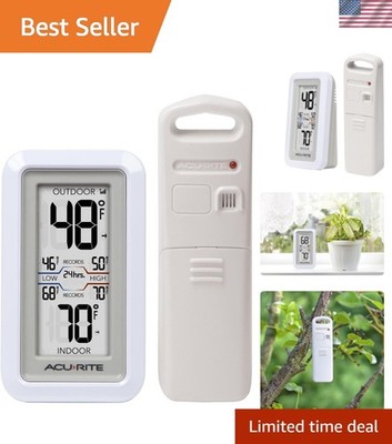 Elegant White Digital Thermometer - Accurate Indoor/Outdoor Temperature Reading
