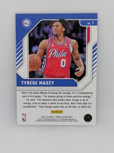 2024 Panini Donruss 1 Tyrese Maxey Franchise Features - Disco - Bild 2 von 2