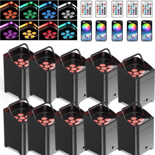Luz de escenario inalámbrica luz ascendente batería 6x18W 6 en 1 RGBWA UV recargable DMX - Imagen 23 de 27