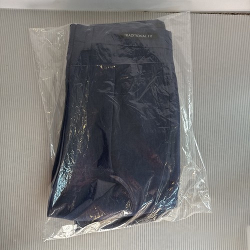 NWT Jos A Bank 40L Raw Hem 100% Wool Dress Pants Executive Collection Blue $180 - Picture 2 of 2