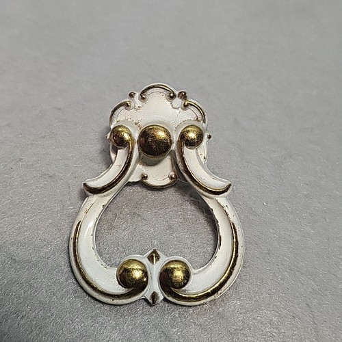 3 brass gold brushed white Cabinet Drawer bail pull French provincial hardware - Picture 6 of 10